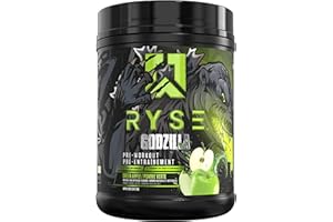 "RYSE Up Supplements" Godzilla Pre Workout | Intense Pumps, Energy, & Focus | Citrulline & Beta Alanine | 400mg Total Caffein