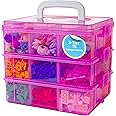 Bins & Things Bead Organizer with Adjustable Compartments - Durable Toy Organizers and Storage Solution for Dolls, Crafts, Mini Toy Figures, Jewelry and Beads - 3 Tier, 18 Compartments