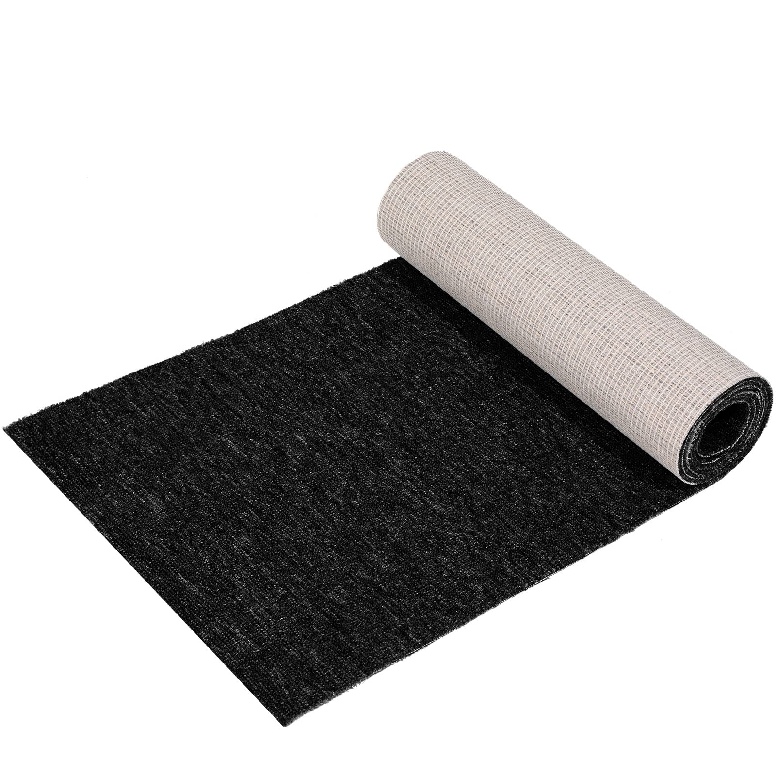 Photo 1 of Nuanchu Large Semi Finished Outdoor Mat 16 x 79 Inch Narrow Door Mat Non Slip Boot Rugs Waterproof Carpet Roll for Bathroom Entryway Indoor Outdoor(Classic Black,1 Roll)