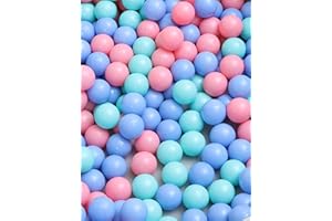 MEOGETY Plastic Ball Pit Balls for Babies, 2.17 inch Pack of 100 Balls for Ball Pit Playpen Balls with 3 Color Blue Green and Pink