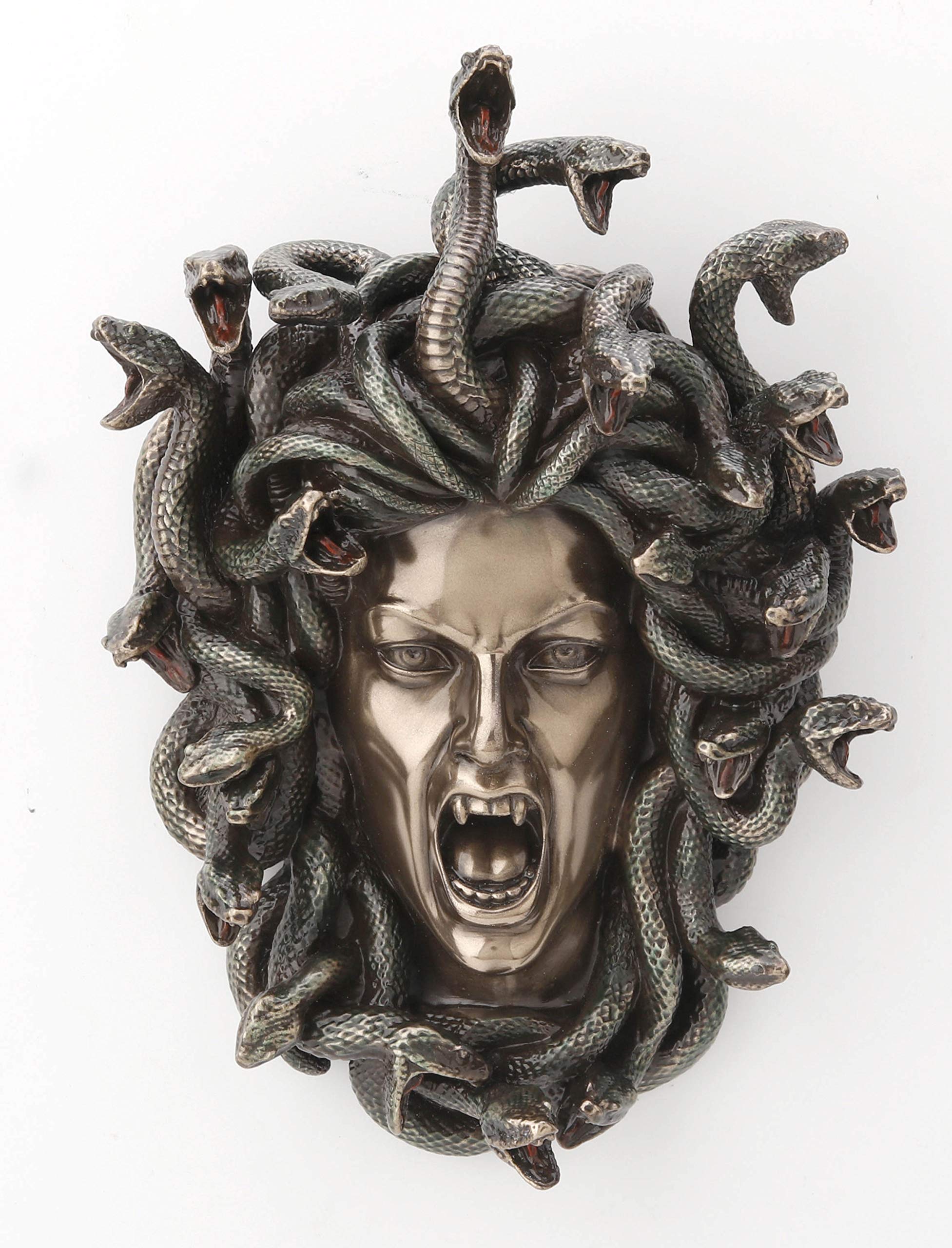 Veronese Design Head of Medusa the Greek Gorgon Serpent Bronze Finish Wall Sculpture