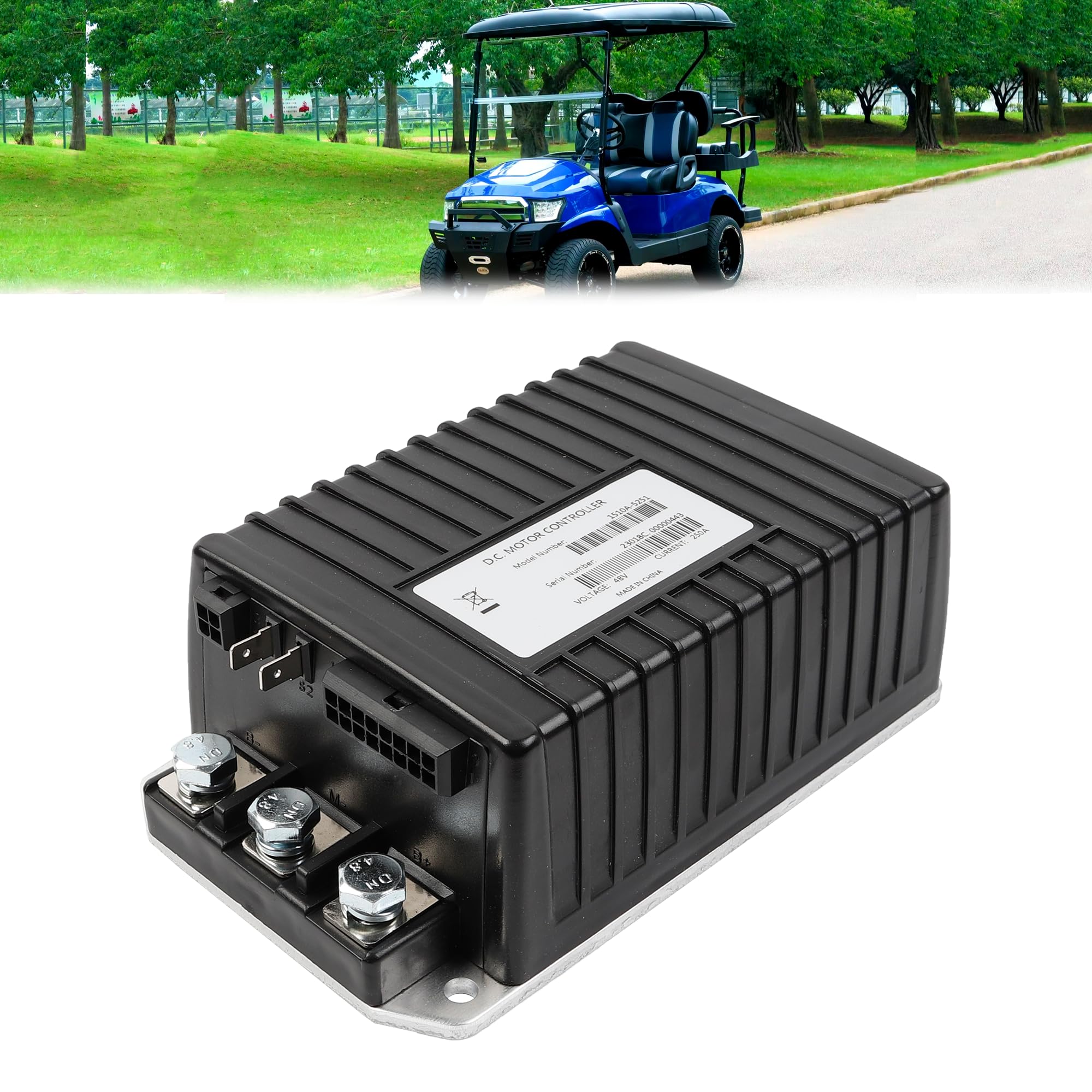 Photo 1 of Dasbecan 48V 250A Golf Cart Speed Controller Compatible with Curtis 1510-5201 Club Car Controller for 2000-2008 IQ System Golf Carts, Replacement for 1510A-5251