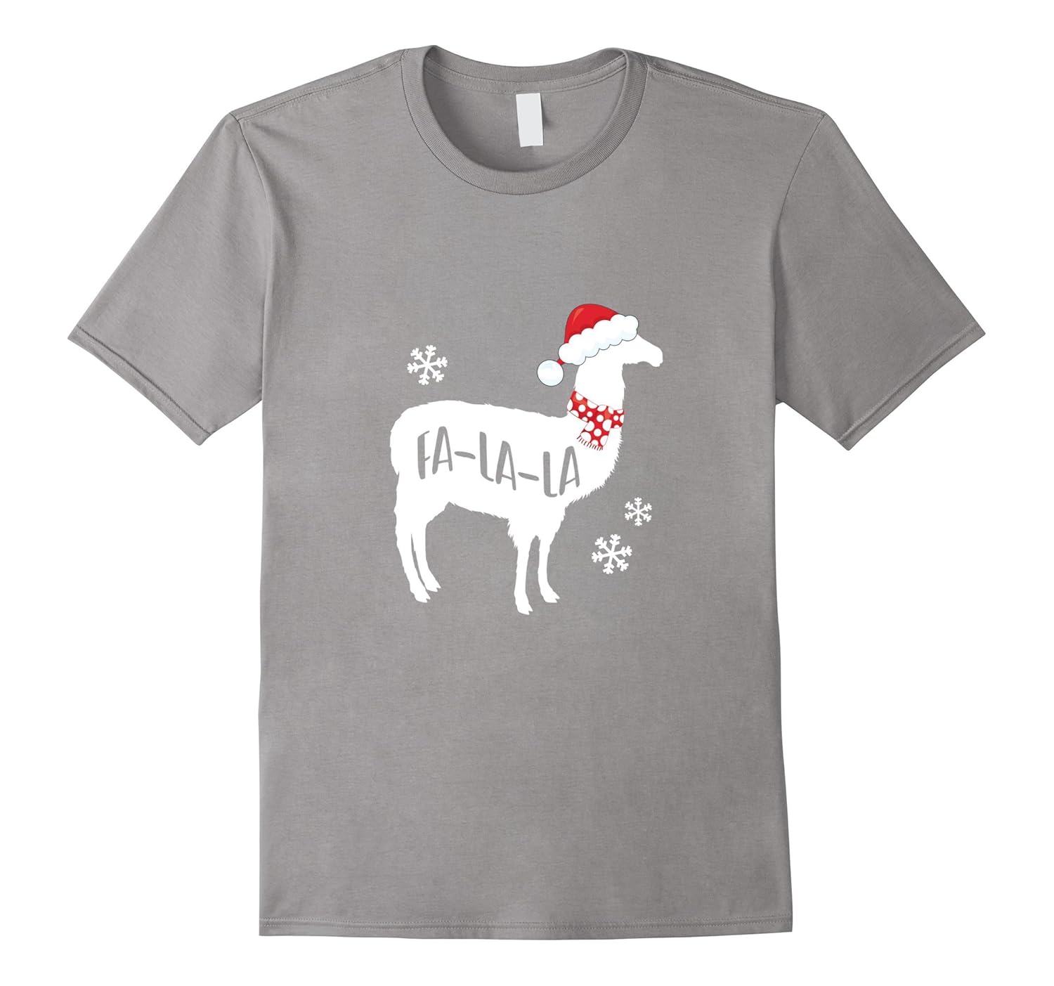 Funny Christmas Llama T Shirt - Fa La La Santa Holiday Tee-ANZ