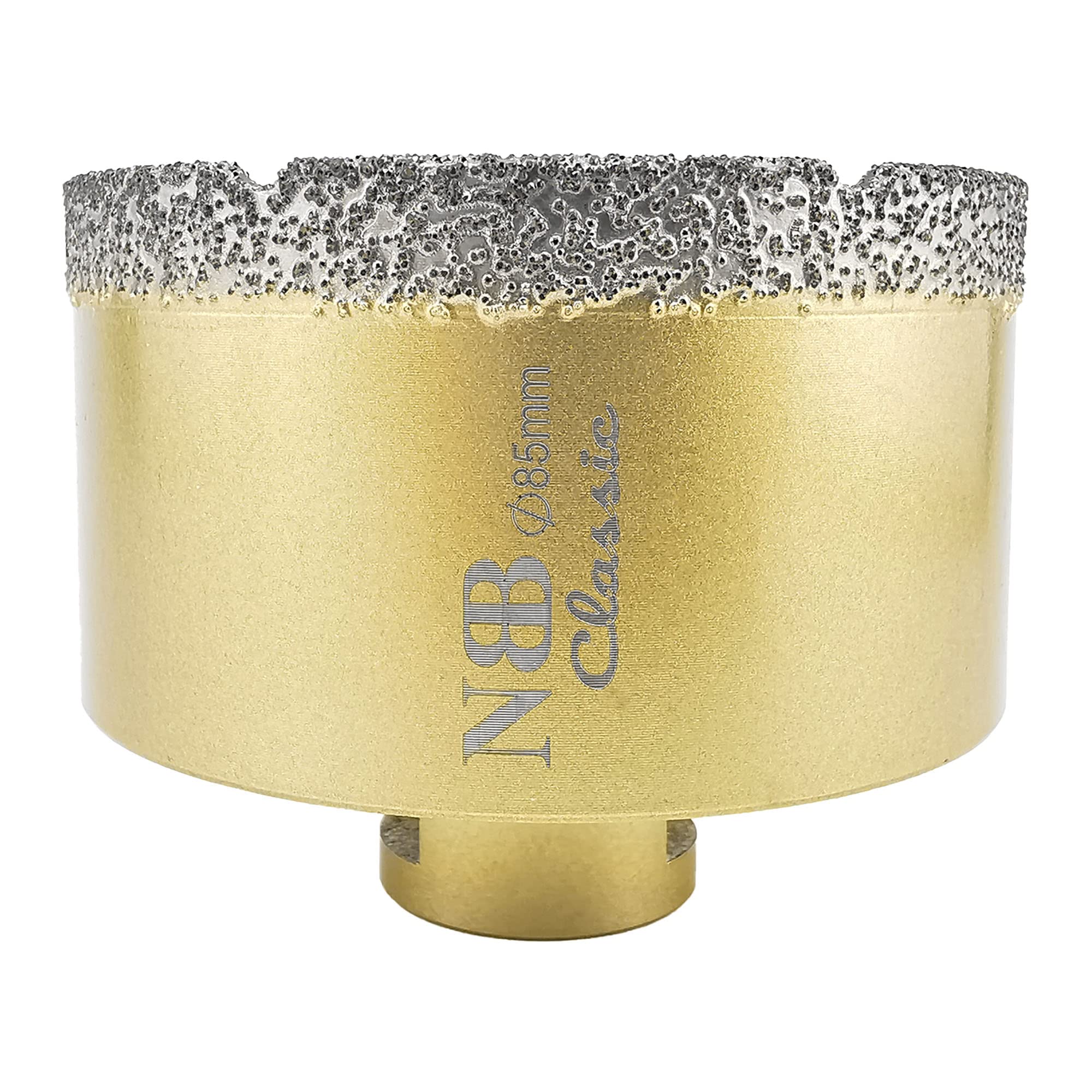 NBB vacuum brazed diamond hole saw with M14, Classic Golden type, diamond drill bit for dry or wet drilling professionally on hard porcelain, ceramic, tile, granite, marble,for angle grinder(1, 85mm) — image 1