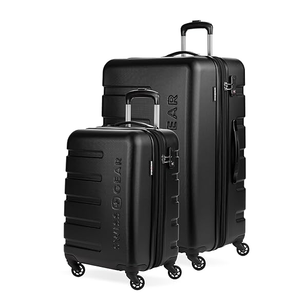 SWISSGEAR 7366 SIGNATURE HARDSIDE EXPANDABLE LUGGAGE WITH SPINNER WHEELS, TSA LOCK, CUP-HOLDER, BLACK, 2-PIECE SET (19/27)
