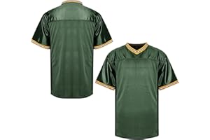 MESOSPERO Blank Football Jersey,Men's 90s Hip Hop for Party Practice Sports T-Shirt Black White Red Green S-3XL