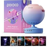 POCOCO Galaxy Star Projector + Realistic Constellation-1 Series Discs | 8 Discs Total, Rechargeable, 1W Soft Light, 2 Megapixel Lens, 5K Discs, Realistic Galaxy