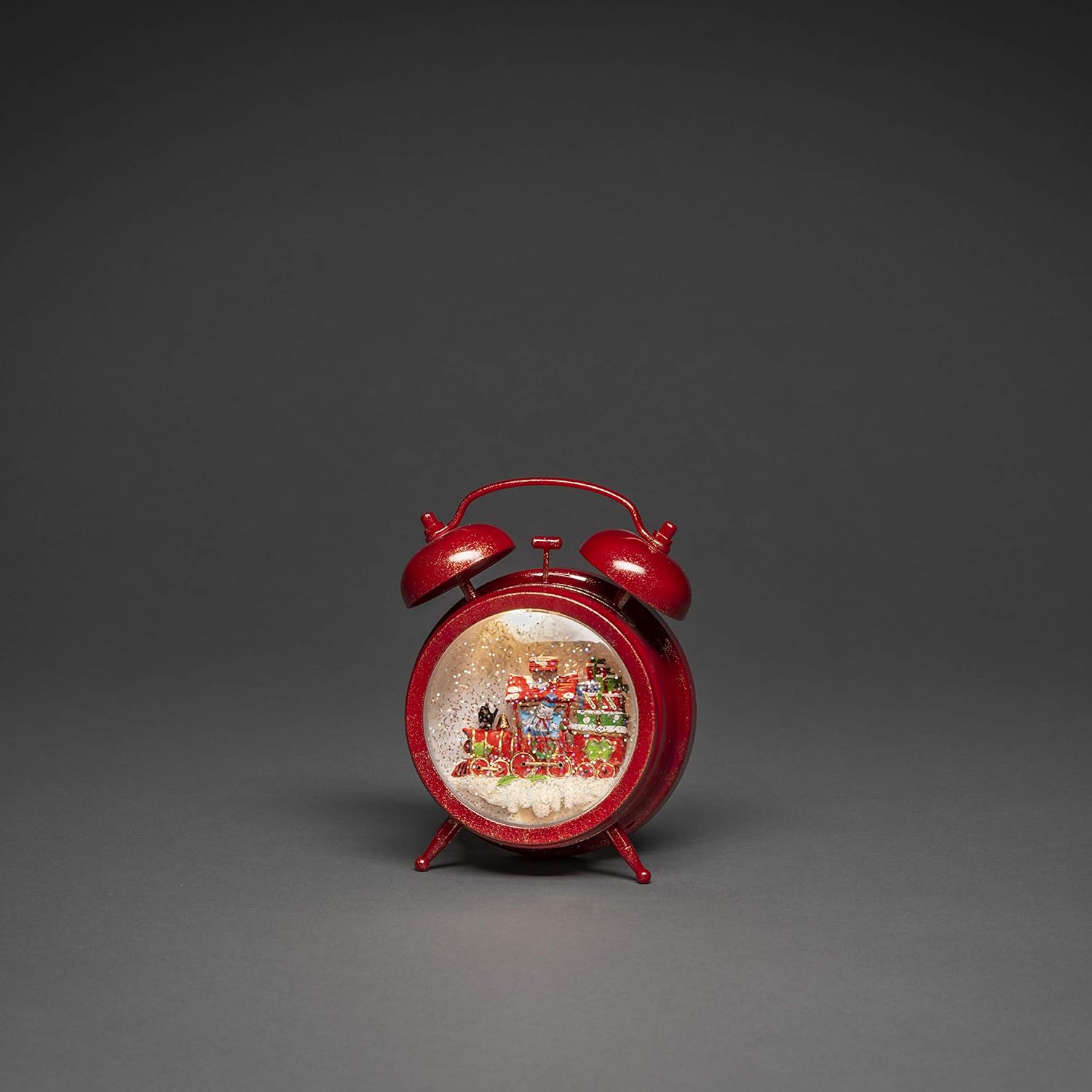 Konstsmide Christmas LED Snow Globe Lantern Alarm Clock with Train Scene - Image 3