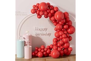 DECOCKRAT 130PCS Red Balloons, Latex Balloons Different Sizes 18/12/10/5 Inch, Helium Balloons with Ribbon, Party Balloon Set for Birthday Wedding Graduation Anniversary Baby Shower Decorations.