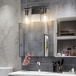 Aipsun 2 Lights Black Vanity Light Fixtures Over