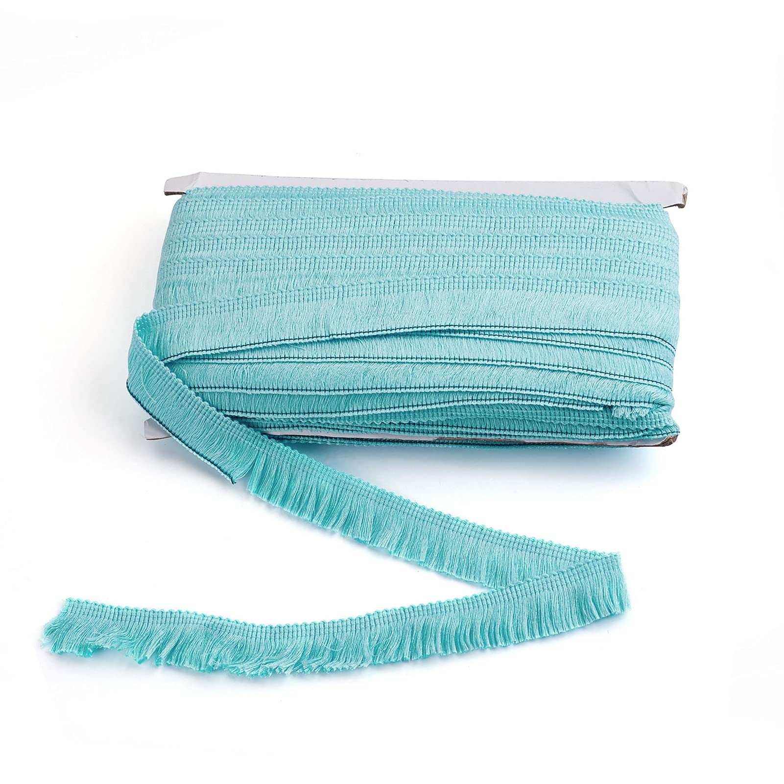 Craftdady Turquoise Fringe Tassel Trim 25mm x 22 Yards Polyerter Fibre Fringe Trim for Sewing Quilting DIY Home Decoration