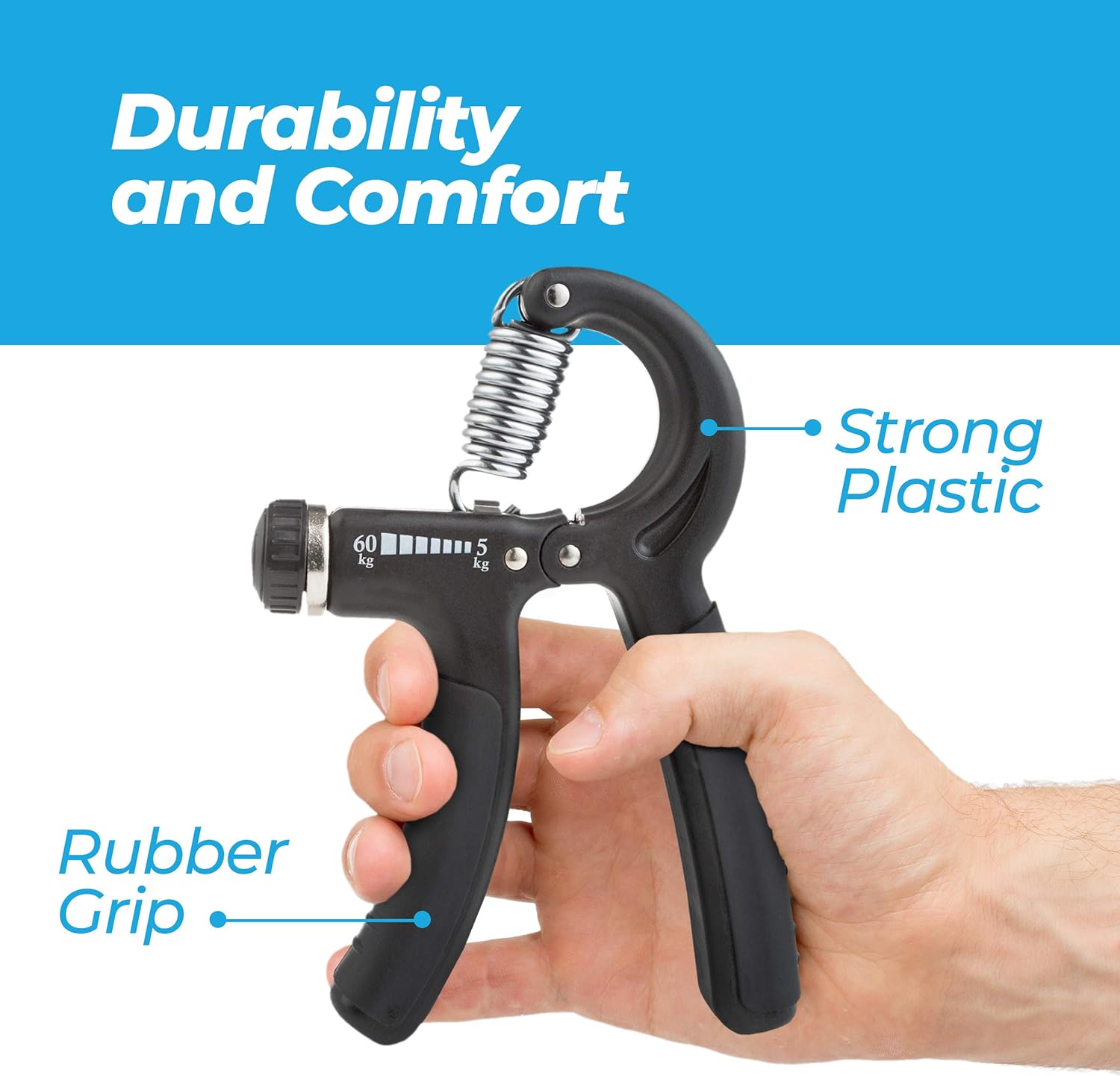 Grip Strength Trainer (Adjustable), Hand Grip Strengthener, Forearm Exerciser, Finger Strengthener Trainer (11 to 132 LB), Wrist Forearm Grip Workout - Home Gym Exercise Equipment, Workout for Home : Sports & Outdoors