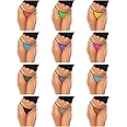 Sexy Basics Womens Buttery Soft String Bikini Briefs -Pack of 12