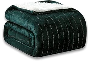 COOVA Ultra Soft Sherpa Fleece Twin Blanket - Cozy Thick and Warm Blankets, Fuzzy Fluffy Plush Throw Blanket for Couch,Sofa and Bed,(Forest Green, 60"x80")