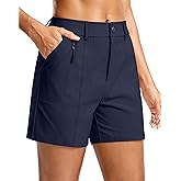 SANTINY Women's 5"/7" Hiking Golf Shorts Quick Dry Stretch Casual Work Shorts with Pockets for Women Walking Travel Summer