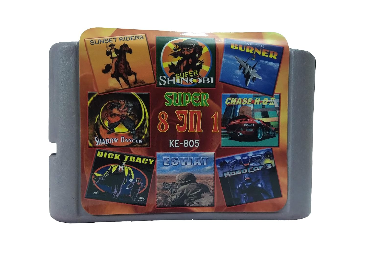 TCOS TECH New 8 in 1 Sega Mega Drive 16 Bit video game cassette