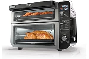 Ninja DCT451 12-in-1 Smart Double Oven with FlexDoor, Thermometer, FlavorSeal, Smart Finish, Rapid Top Convection and Air Fry