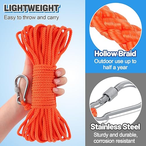 Life Rope Throw Floating Rope Water Floating Lifesaving Rope 49.2ft - Red Polypropylene ...