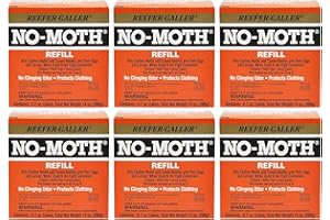Reefer-Galler NO Moth Closet Hanger Refills - Kills Clothes Moths, Carpet Beetles, Eggs & Larvae (2 Moth Cakes, Pack of 6)