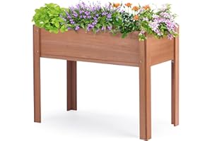MEDERLA 40x20x31 inch Raised Garden Bed with Legs, Elevated Wooden Planter Box for Outdoor Plants Flowers Fruits Vegetable Herb Growing