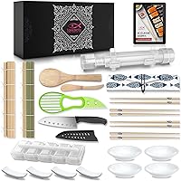 Takedento PREMIUM Sushi Making Kit – DIY Sushi Making Kit for Beginners – Transparent Sushi Bazooka – Food Grade Safe Sushi S