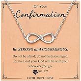 AMZNEVO Love is Forever Infinity Cross Necklace for Women Girls, CZ Christian Pendant with Adjustable Chain, Baptism Confirmation First Communion Religious Gift