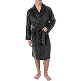 IZOD mens Comfort-soft Fleece - Drop Needle Bathrobe