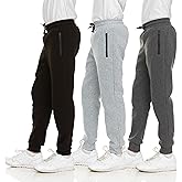 PURE CHAMP 3Pk Boys Sweatpants Fleece Athletic Workout Kids Clothes Boys Joggers with Zipper Pocket and Drawstring Size 4-20