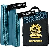 Wise Owl Outfitters Microfiber Camping Towel - Quick Dry Towel for Travel, Backpacking, Hiking, Beach, Gym & Yoga - Compact, Fast Drying & Lightweight