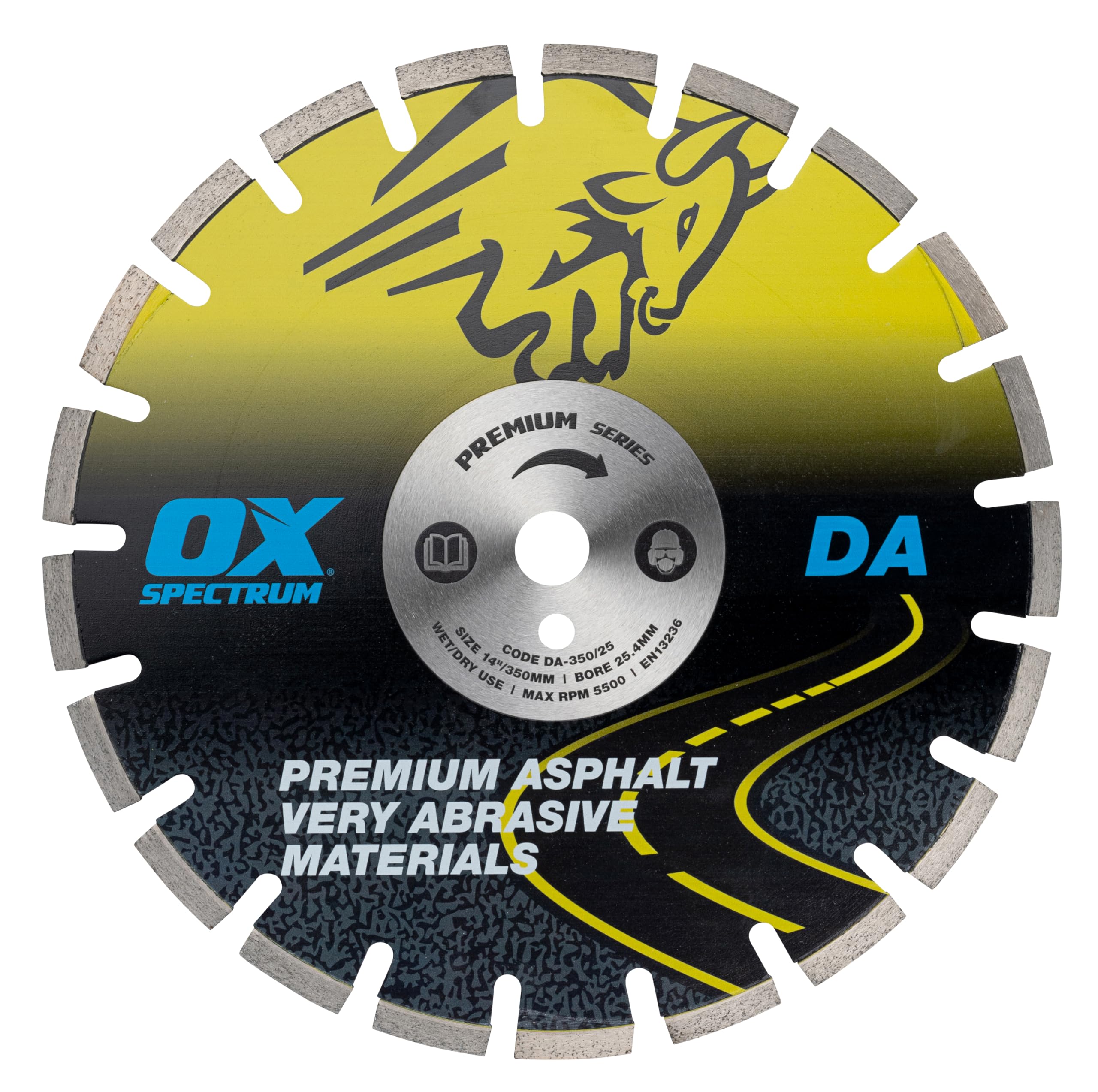 OX Tools DA350/25 Spectrum Plus Diamond Blade-Asphalt-350/25.4mm, 350/25.4mm