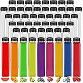 Tanlade 50 Pack Plastic Juice Bottles 12 oz Reusable Empty Clear Containers Portable Water Beverage Bottle Bulk with Tamper Evident Caps for Juicing Drinking Milkshake Smoothie Homemade Drinks