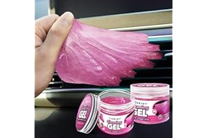 FiveJoy Car Cleaning Gel Universal Cleaning Putty for Car Interior, Reusable Auto Cleaning Slime Car Cleaning Supplies for Car Vent, Keyboard Cleaner Pink 2Pack