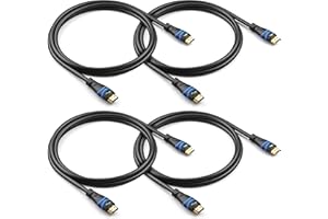 BlueRigger 8K HDMI Cable (6FT - 4 Pack, 8K 60Hz HDR, 4K 120Hz, High Speed 48Gbps with Ethernet, eARC, 3D, HDCP 2.3) - Compati