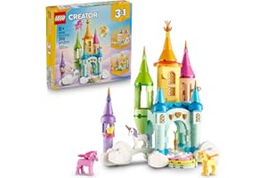 LEGO Creator 3 in 1 Unicorn Castle Building Toy for Kids - Unicorn Toy Trio for Girls & Boys, Ages 8+ - Build 3 Pretend Play Toys with 1 Set of Building Blocks - Gift Idea for Birthdays - 31175
