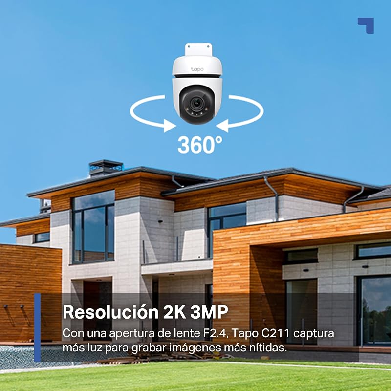 C510W - Cámara de Vigilancia WiFi Exterior 360º, 2K 3MP, Detección IA