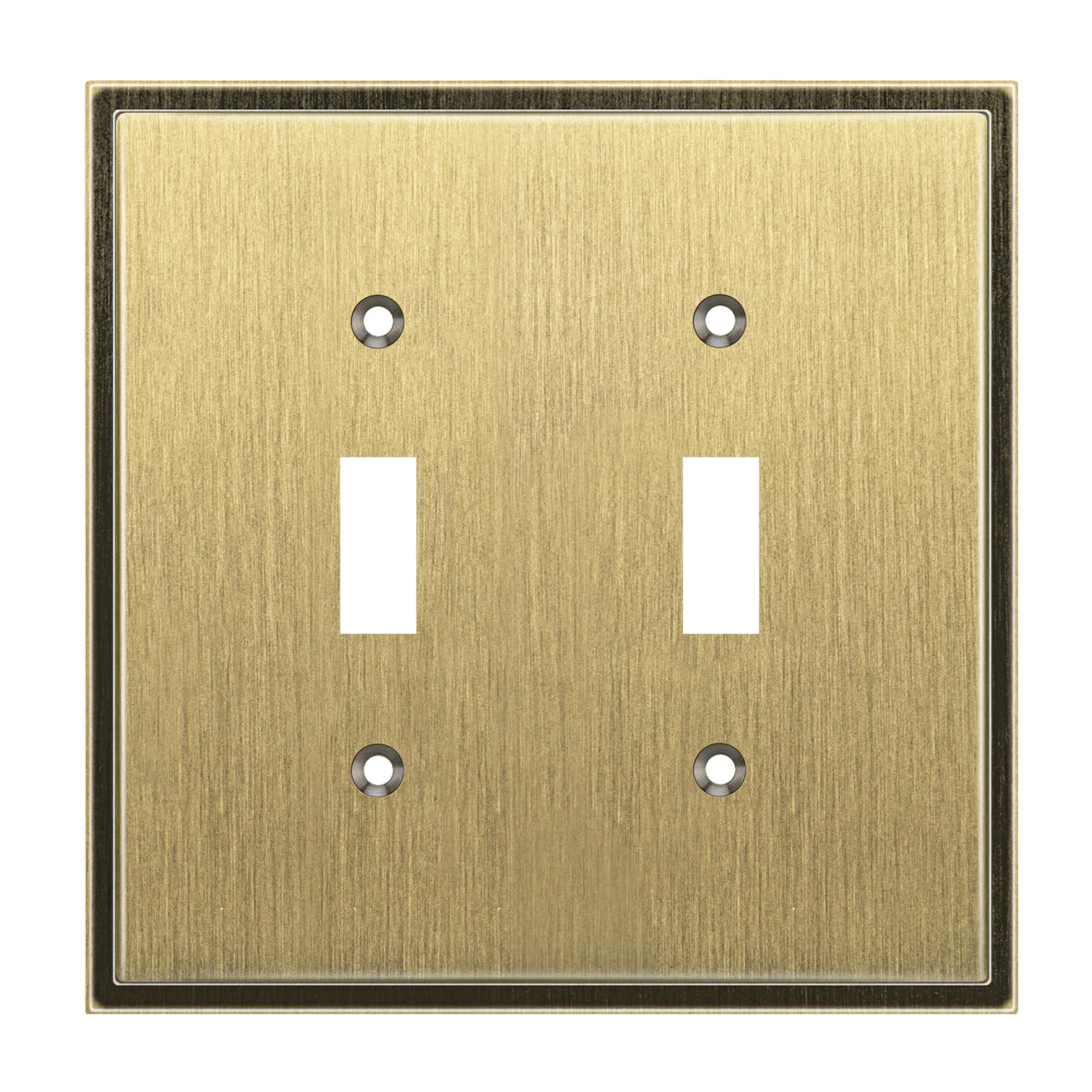 Photo 1 of Henne Bery Soft Modern Decorative Wall Plate Switch Plate Outlet Cover (Double Toggle, Antique Brass)