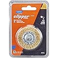 Norton Wire Brush, Clipper 2" Wire Wheel for Drill and Pencil Grinder, Coated Brass Brush for Cleaning, Crimped Wire Metal Brush, Pack of 1