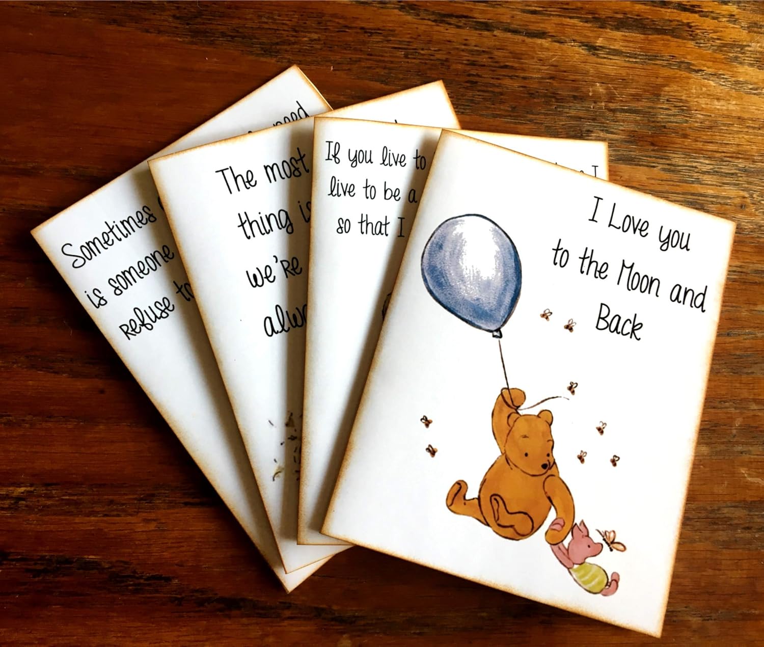 Classic Winnie the Pooh stationery set of 8 with quotes