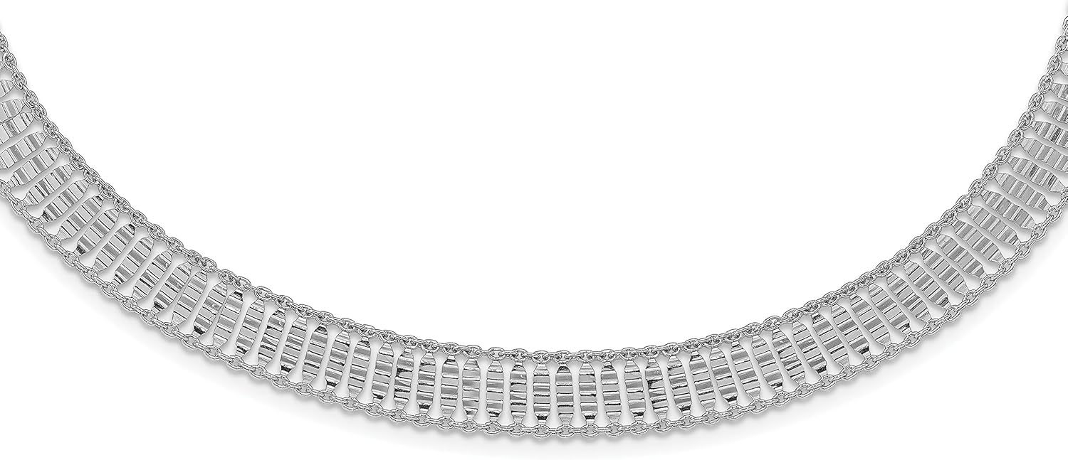 925 Sterling Silver Polished Choker Necklace 4in ext. for Women Jewelry