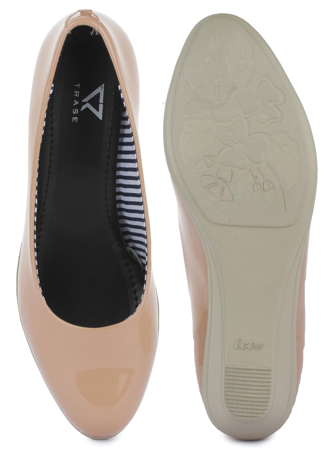 trase black-cream formal shoes for women