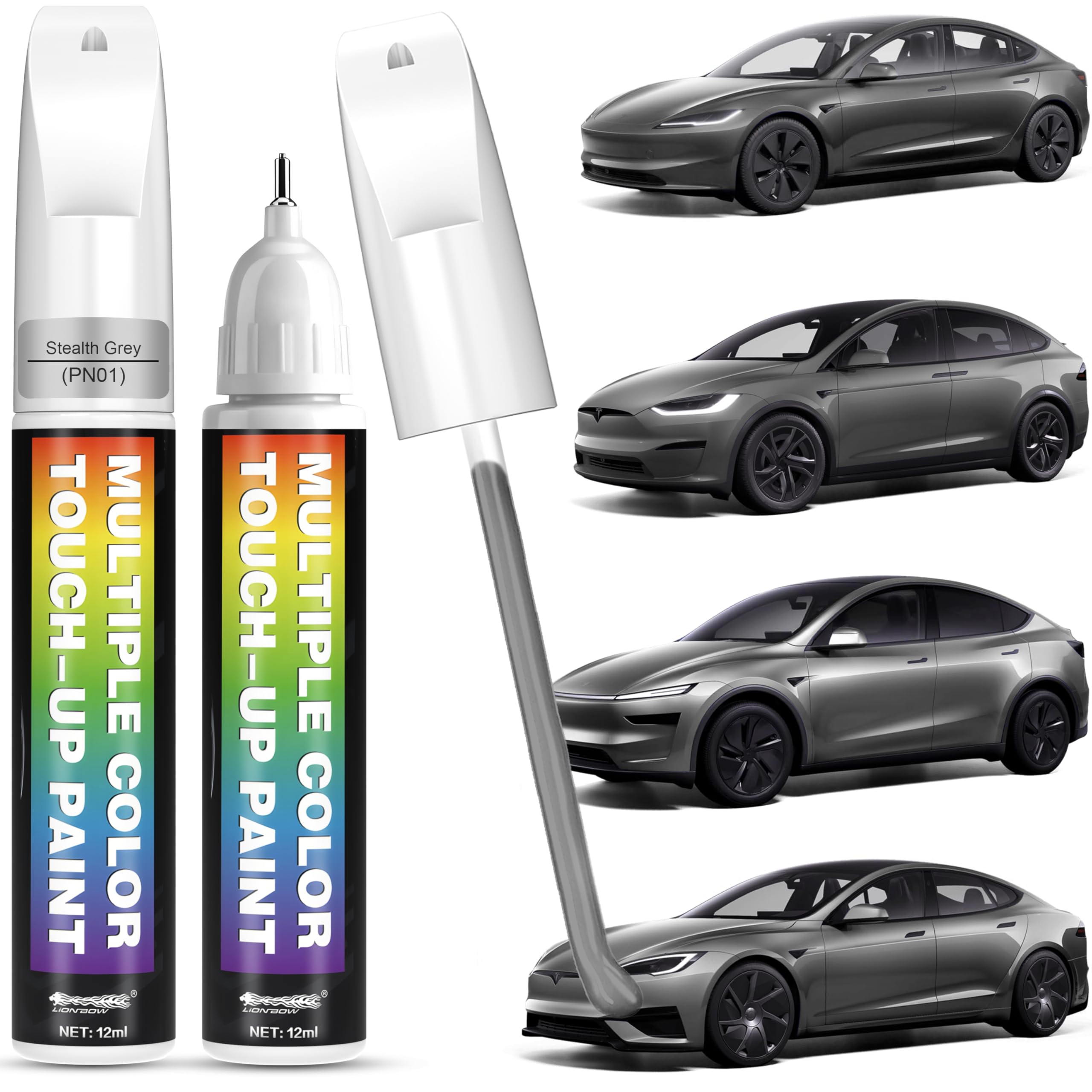 Photo 1 of [2-PACK] Stealth Grey(PN01) for Tesla Model Y/3/X/S Car Touch Up Paint,Pro-Grade Quick Drying-Mirror Polish Effect,Quick & Easy Premium Car Scratch Remover,Easy to Use