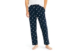 Nautica mens Soft Woven 100% Cotton Elastic Waistband Sleep Pajama Pant