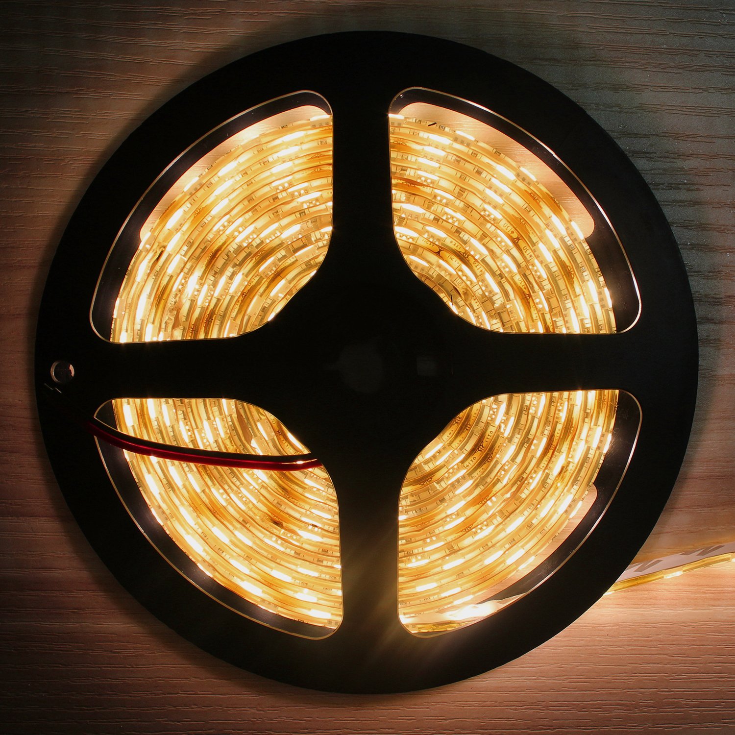 GALYGG Warm White SMD 5050 Waterproof LED Strip Lights with DC 12V 2A Power Adapter,16.4ft/5m 300 Units,Tape Light for Garden,Home,Kitchen,Car,Bar Lighting