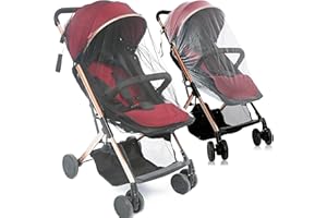 AMORBASE 2-Pack Stroller Mosquito Net, Universal Bug Net Cover for Stroller, Bassinets, Cradles, Playards, Pack N Plays and Portable Mini Crib, Durable Baby Insect Netting Infant Essential (Black+White)