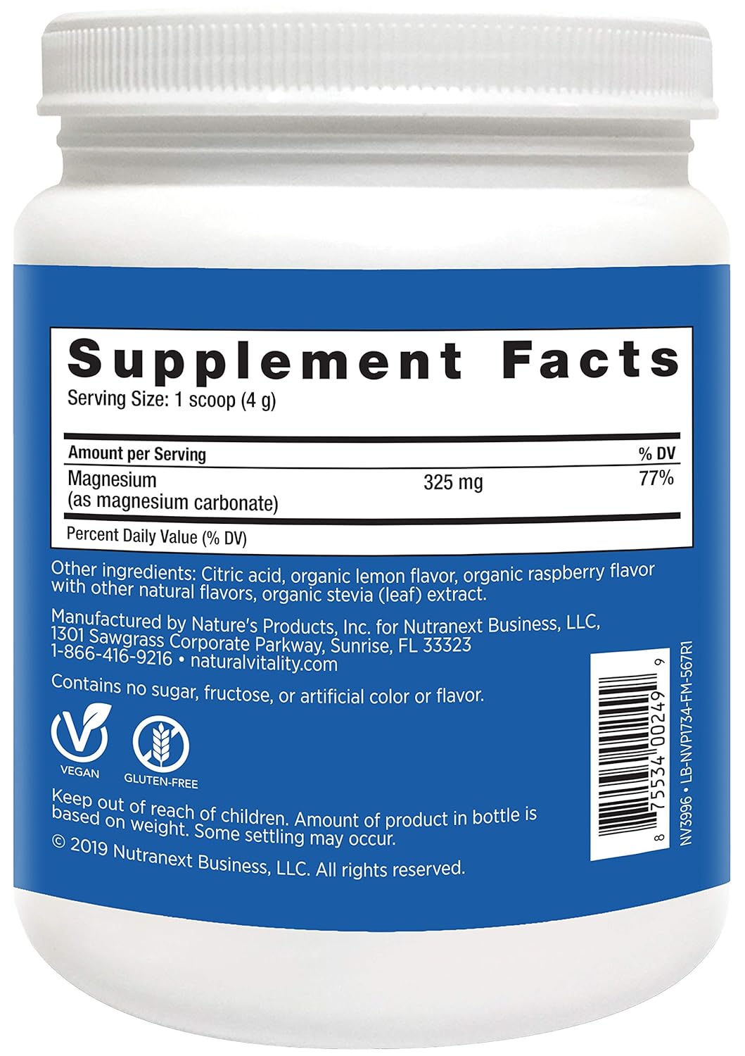 Natural Vitality Calm, The Anti-Stress Drink Mix, Magnesium Supplement Powder, Raspberry Lemon - 20 ounce : Grocery & Gourmet Food