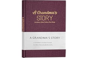 Artmag Grandma's Life Story Journal Family Keepsake Book Linen Hardcover for Grandma to Share Her Memories, with 250+ Prompt 