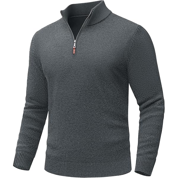 COOFANDY Men's Half Zip Sweaters Slim Fit Lightweight Mock Neck