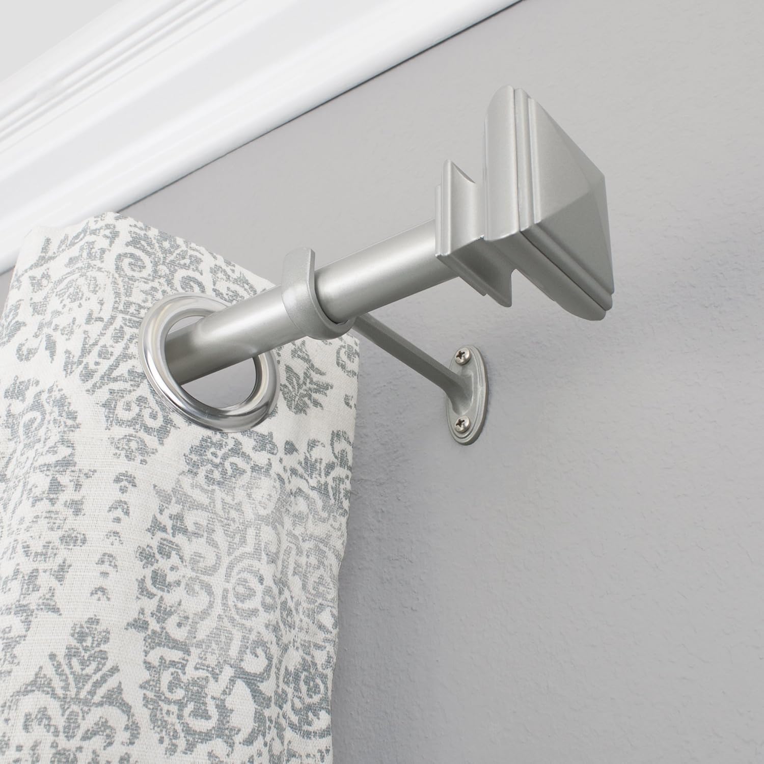 Decopolitan Square Adjustable Curtain Rod Set, 36 to 72-Inch, Nickel: Home & Kitchen