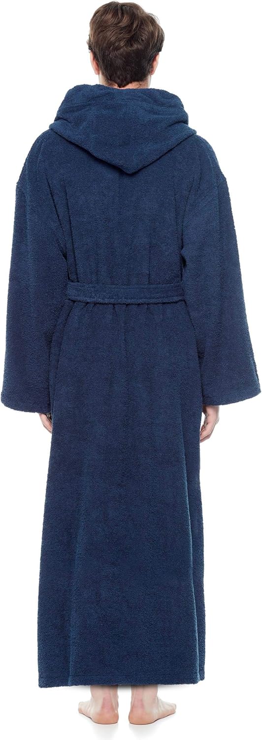Arus Men's Hooded Classic Bathrobe Turkish Cotton Robe with Full Length Options at  Men’s Clothing store