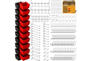 ELEAD 297 Piece Pegboard Hooks Kit, Peg Board Organizer Accessories with Bins for Organizing Various Tools, Fit 1/8 or 1/4 inch Pegboard for Hanging Storage, Garage Kitchen Bathroom Craft Room